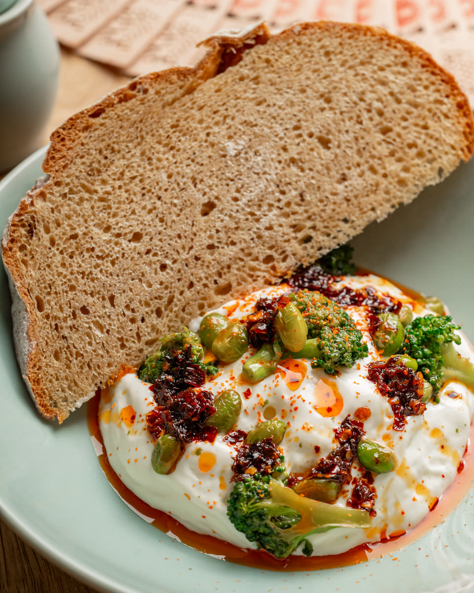 Burrata and chilli crisp