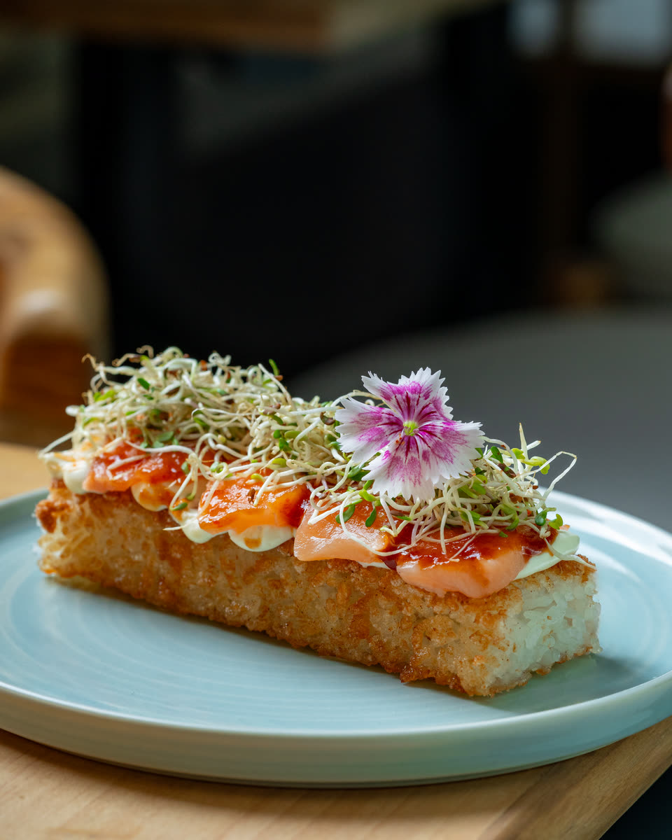 Crispy rice, dressed
