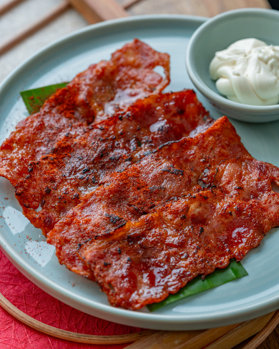 Glazed pork belly